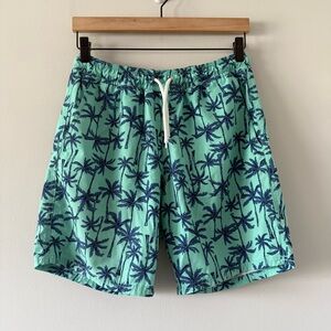 J. Crew Flex Swimwear Swim Trunks Mens Small Palm Trees Beach Topical Vacation